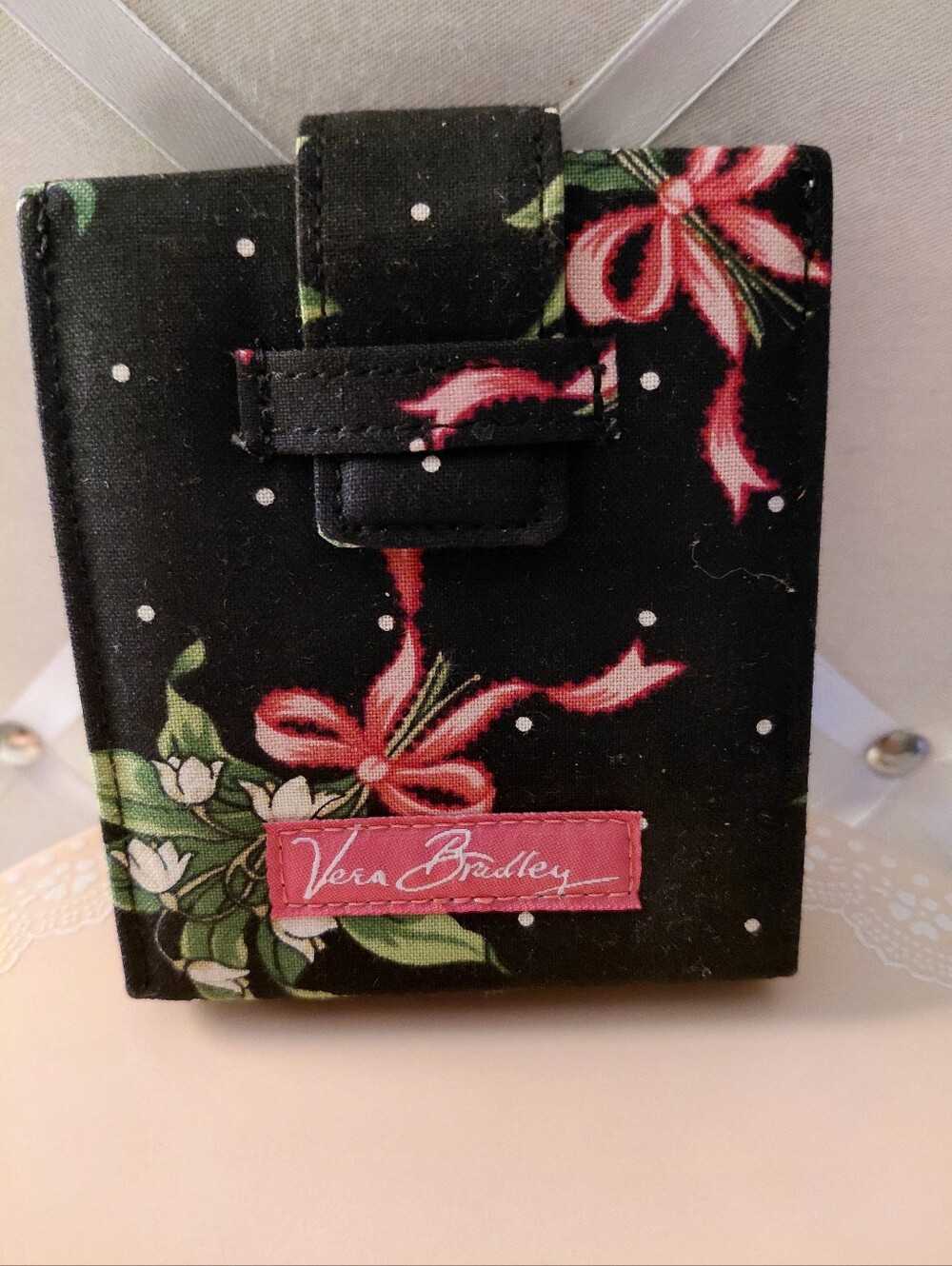 Vintage Vera Bradley Compact Travel Alarm Clock Retired New Hope Pink Ribbon New